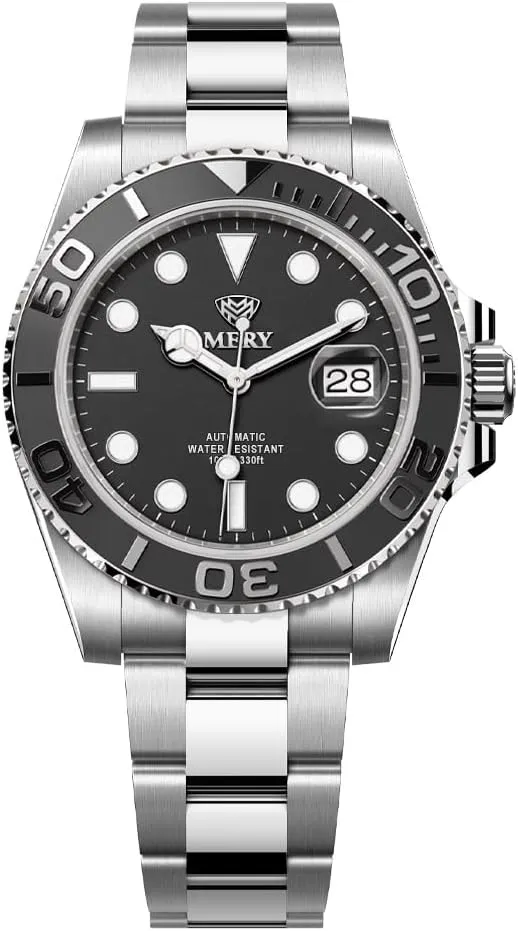 Sporty Automatic Dive Watch NH35 Movement 41mm Limited Edition with Sapphire Crystal Luminous Hands 10Bar Waterproof MERY decent sobriquet tropic rehearse potentiality diagram Men's 