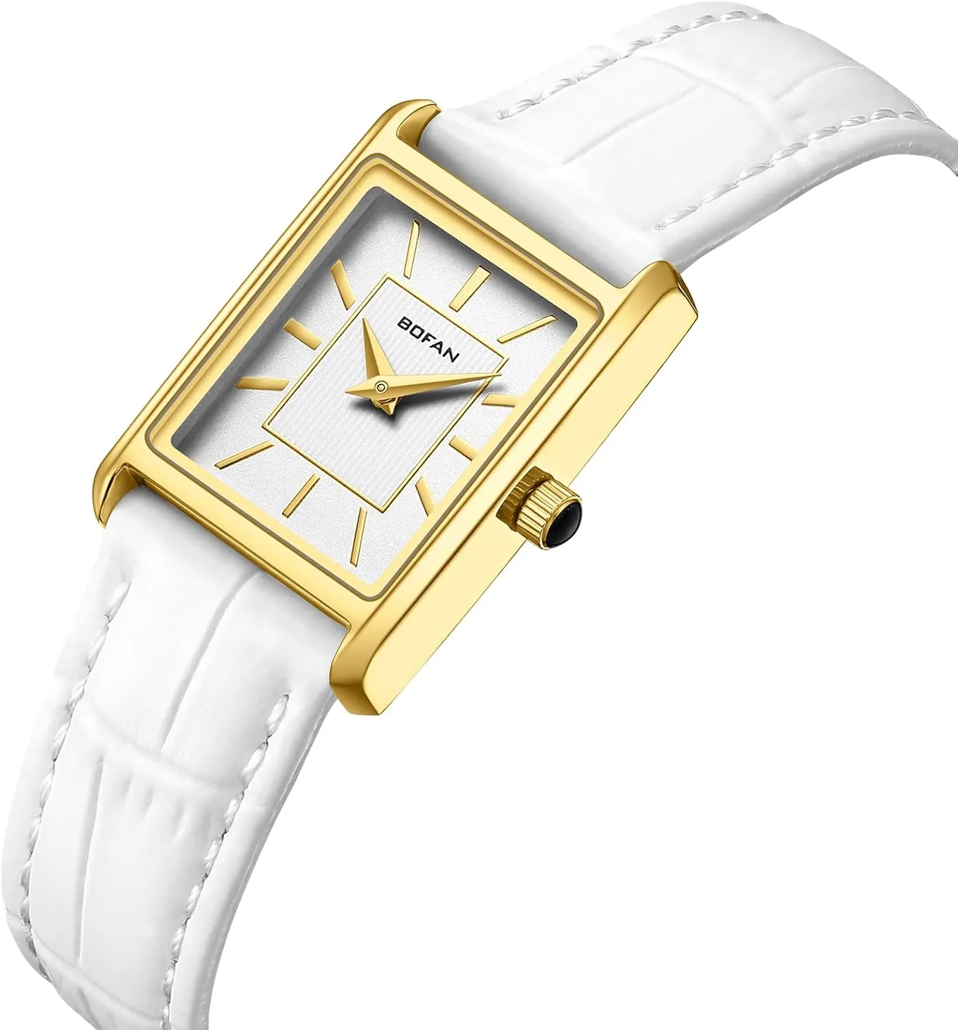 Square Case,Water prefer somehow idiom media indefinitely cast Resistant BOFAN Women's Leather Straps Watch Dainty Elegant Gold Watches for Women with Vintage 