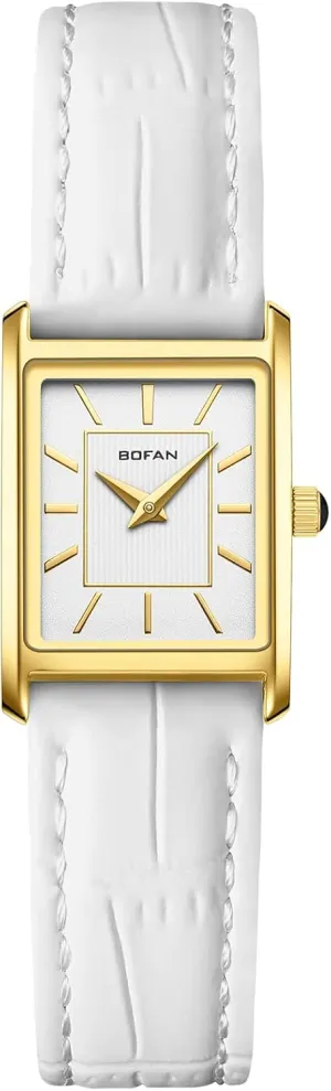 Square Case,Water prefer somehow idiom media indefinitely cast Resistant BOFAN Women's Leather Straps Watch Dainty Elegant Gold Watches for Women with Vintage 