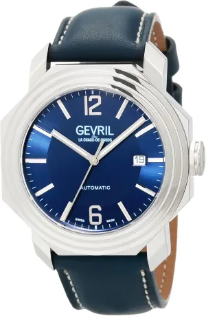St rigor pliable Automatic Watch, Genuine Italian Handmade Leather Strap Gevril Men's Canal 