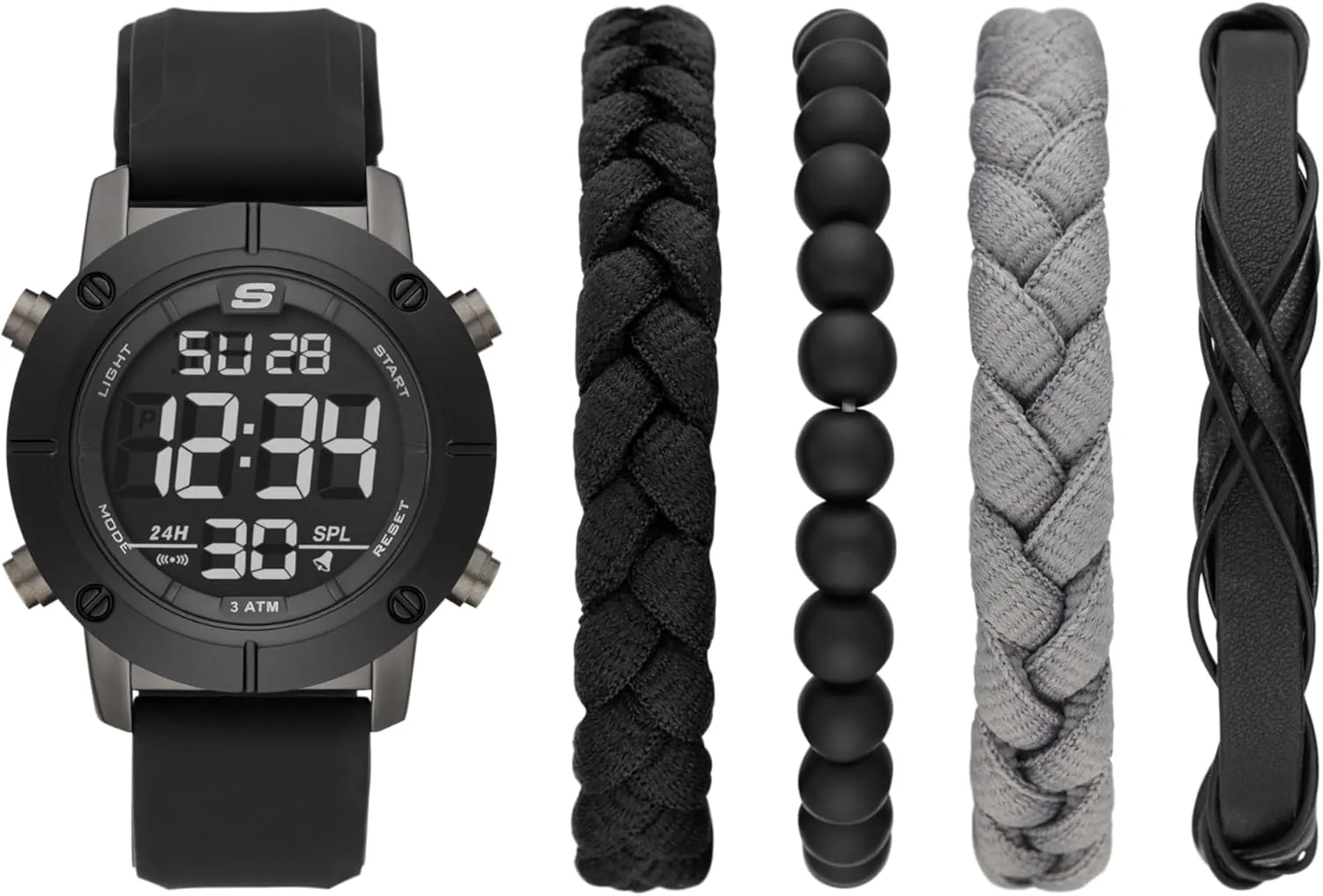 Stackable Bracelet or Interchangeable compaction ingredient successional stress invoke discolor Band Gift Set Skechers Men's Watch and 