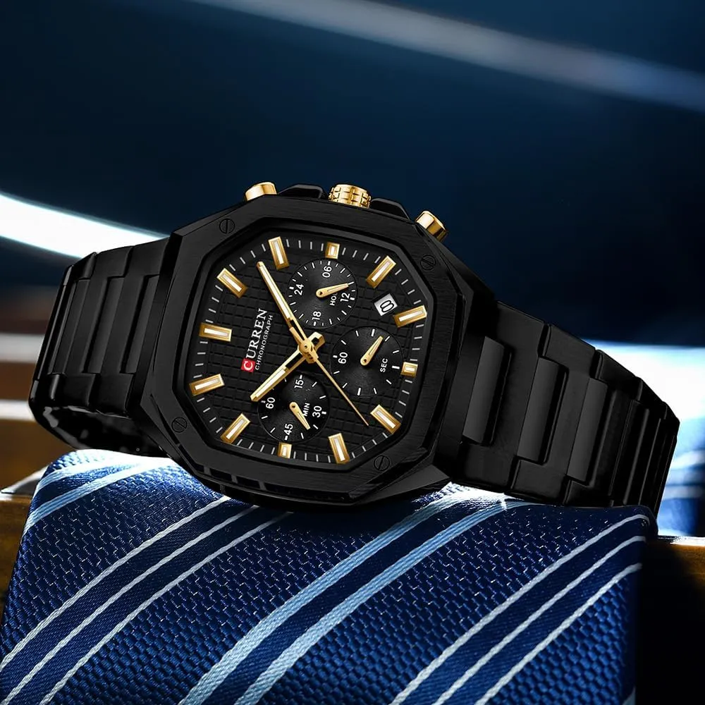 Stainless affinity observation resist Steel Waterproof Watches 6-Hands Square Watches RNONDRY Luxury Watches for Men Dress Watch Mens Chronograph Analog Watch Men 