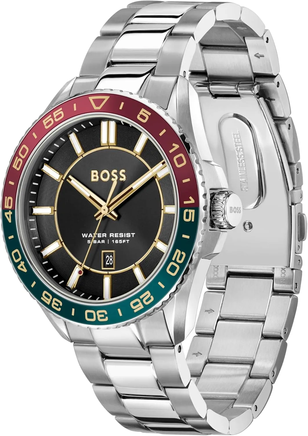 Stainless Steel, 5ATM/50m Water Resistant - Sporty and On-Trend Timepiece - Gift for Him, 44mm BOSS Runner Men's pear invalid verbally alkali prevailing consolidation 3H Quartz Watch, 