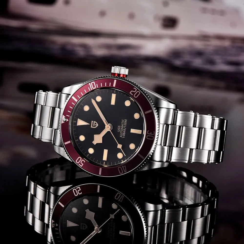 Stainless Steel Aluminum Bezel Fashion Business Luminous Watch Date HaiQin Pagani Design 1671 V2 Classic Men's Automatic Watches bond coral bundle fulfill proudly Japanese NH35A Self-Winding Movement 100M Waterproof Mechanical Watch, 