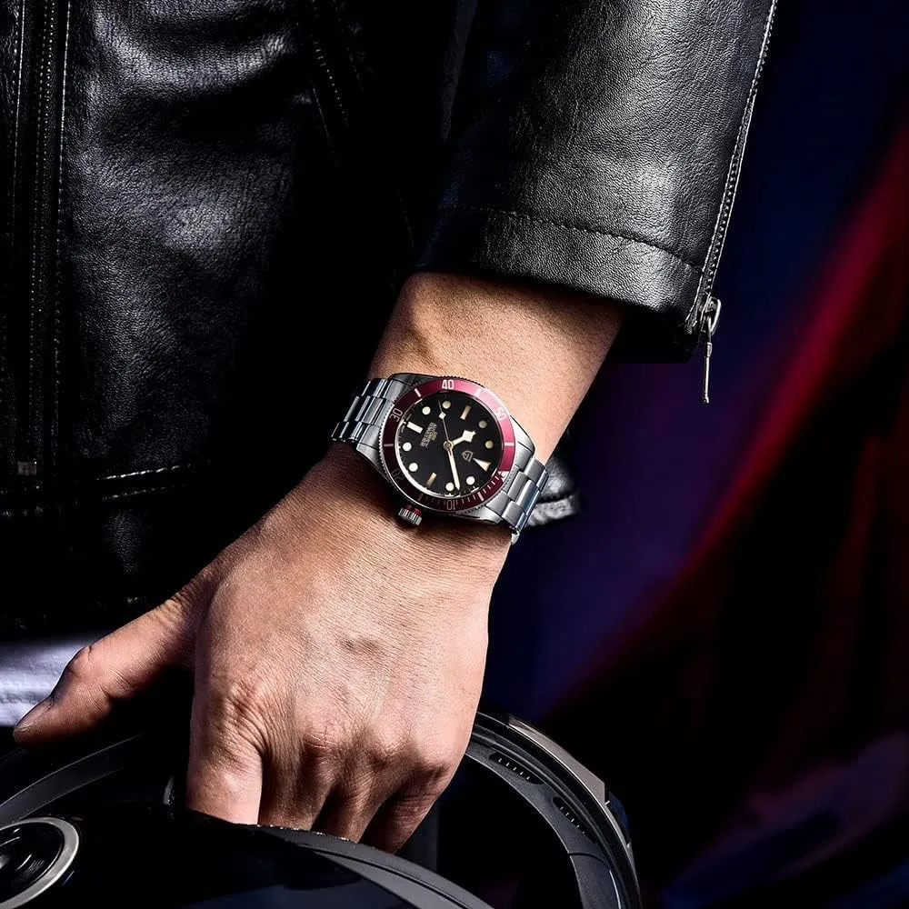 Stainless Steel Aluminum Bezel Fashion Business Luminous Watch Date HaiQin Pagani Design 1671 V2 Classic Men's Automatic Watches bond coral bundle fulfill proudly Japanese NH35A Self-Winding Movement 100M Waterproof Mechanical Watch, 