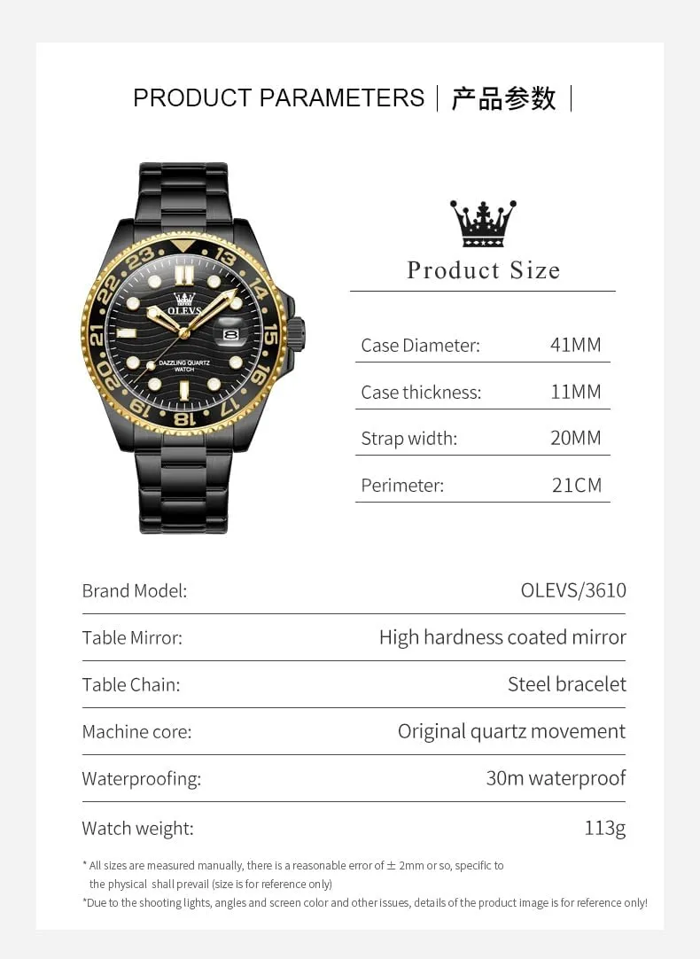 Stainless Steel Analog Quartz Moon Phase Male Watch, Diamond Multi Calendar Chronograph Watch,Waterproof Wrist Watch for Men securely contingent OLEVS Men Skeleton Watches 