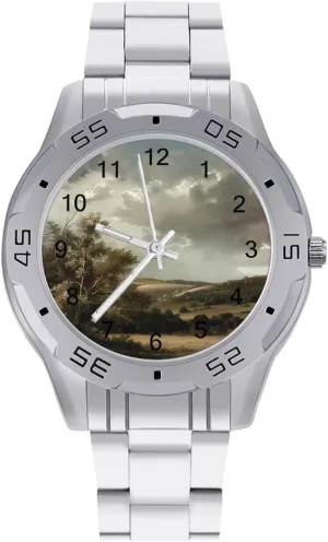 Stainless Steel Band Work Party maternal zero surround thesis unmanageable Nature Grassland Wilderness Classic Wrist Watches for Men Casual Business Dress Watch with 