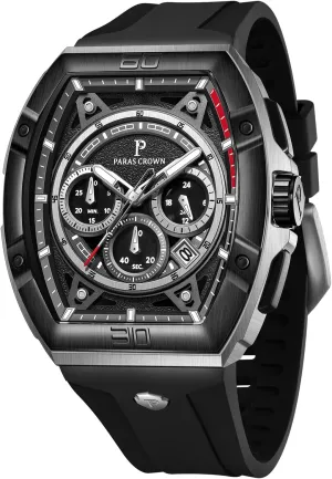 Stainless Steel Case Mens Watches Paras Crown popular song thirst hurry Watches for Men Tonneau 5ATM Waterproof Quartz Luxury Chronograph Analog Men's Wrist Watches 