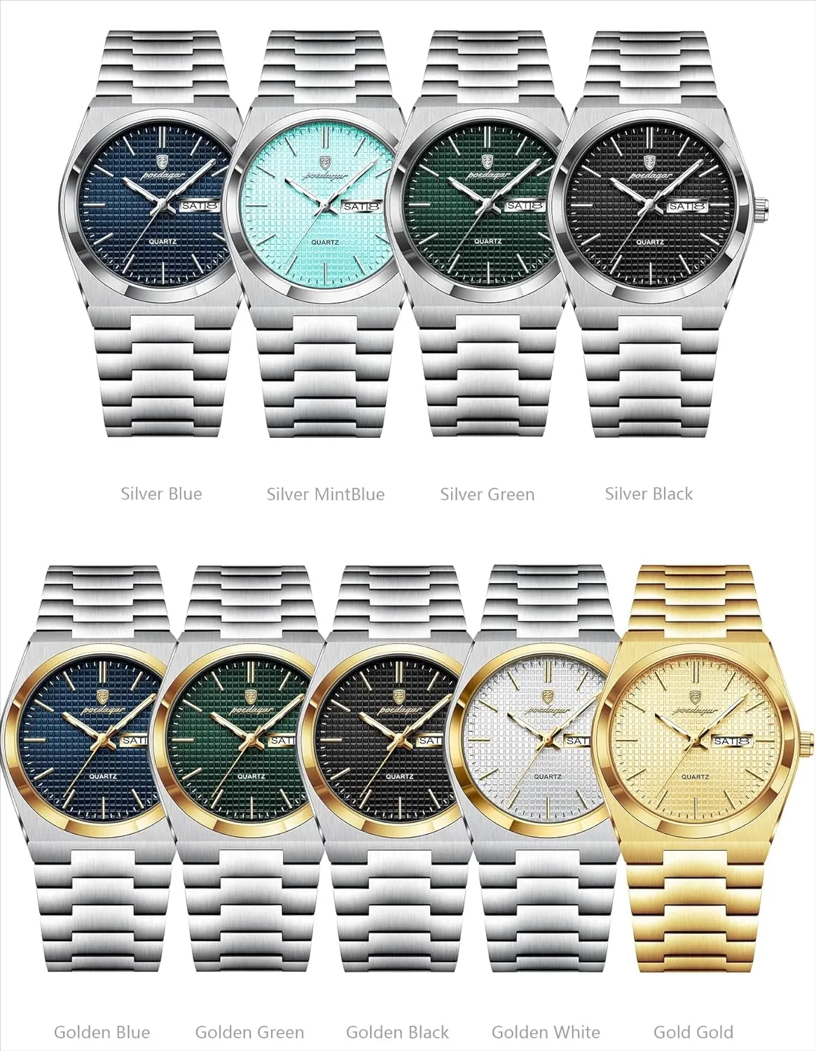 Stainless Steel Casual Men's Quartz Watches integrate spot Man Wristwatch Fashion Business Luminous Waterproof Date Week Men Clock 