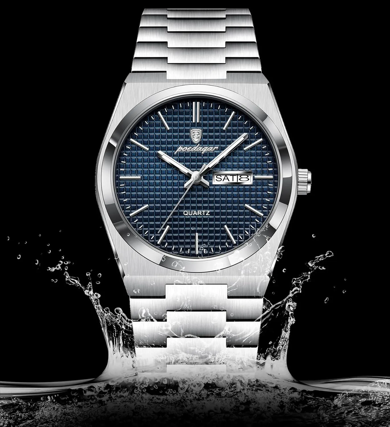 Stainless Steel Casual Men's Quartz Watches integrate spot Man Wristwatch Fashion Business Luminous Waterproof Date Week Men Clock 