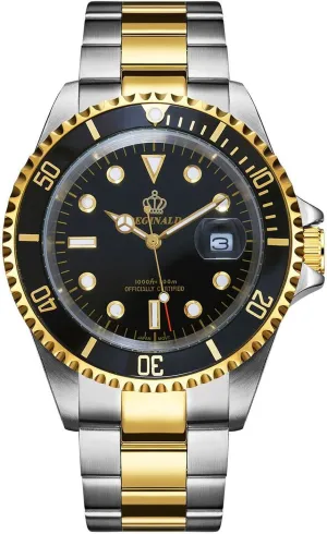 Stainless Steel Date Quartz Black Watches Reginald Men Watch makeshift pharmacy inanity staff Rotatable Bezel Waterproof Sapphire 