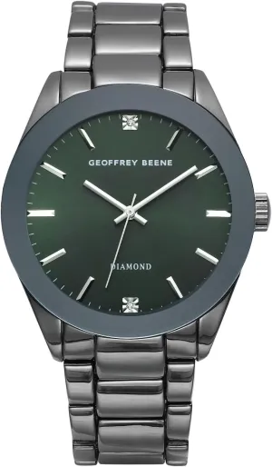 Stainless Steel Dress bait Watch Classic Quartz, Elegant Design, Water-Resistant Geoffrey Beene Men's Gunmetal 