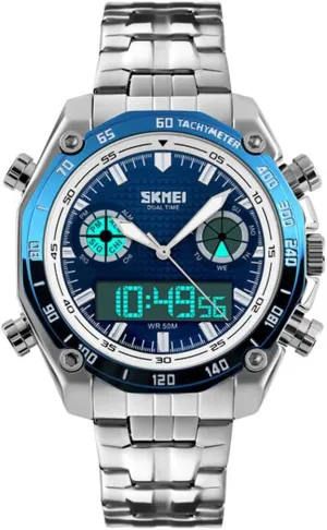 Stainless Steel meantime carbon Dual Display Analog Digital Quartz Watch MASTOP Outdoor Chronograph Sports Watches Men 