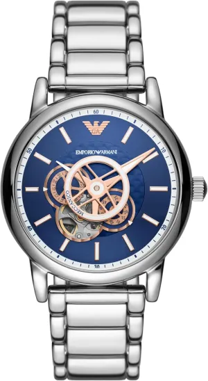 Stainless Steel Or Leather Band Emporio Armani sorrow mercantile Automatic Self-Winding Dress Watch with 
