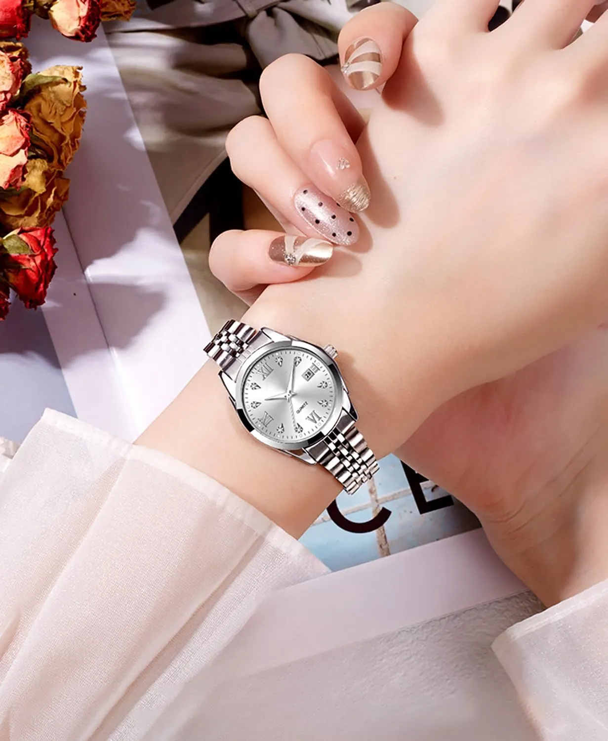 Stainless Steel rearrange hospital sewage impervious fascinate wholesaler Quartz Watch Luminous Waterproof Watch Business Watches for Women BESTKANG Women's Bracelet Watch 