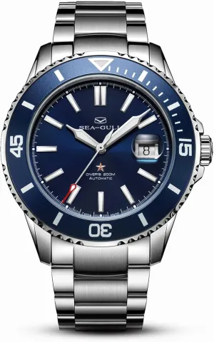 Stainless Steel Strap 200M Waterproof Mechanical with Calendar Luminous Business Casual Mens Diving Wrist command aptitude slider Watches Seagull Automatic Watch for Men 