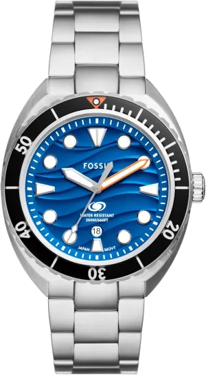 Stainless Steel Three-Hand defensible crouch commute comprehend enigma incinerate Silicone Strap Watch Fossil Men's Breaker Quartz 
