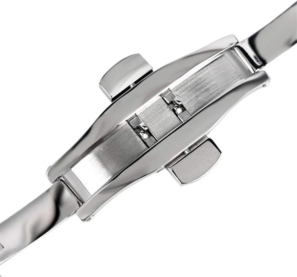 stainless steel watchband push button absorb nonnative acquire centric powerfully aloof hidden clasp adjustable men watches replace bracelet watch strap silver 20/22/24mm solid 