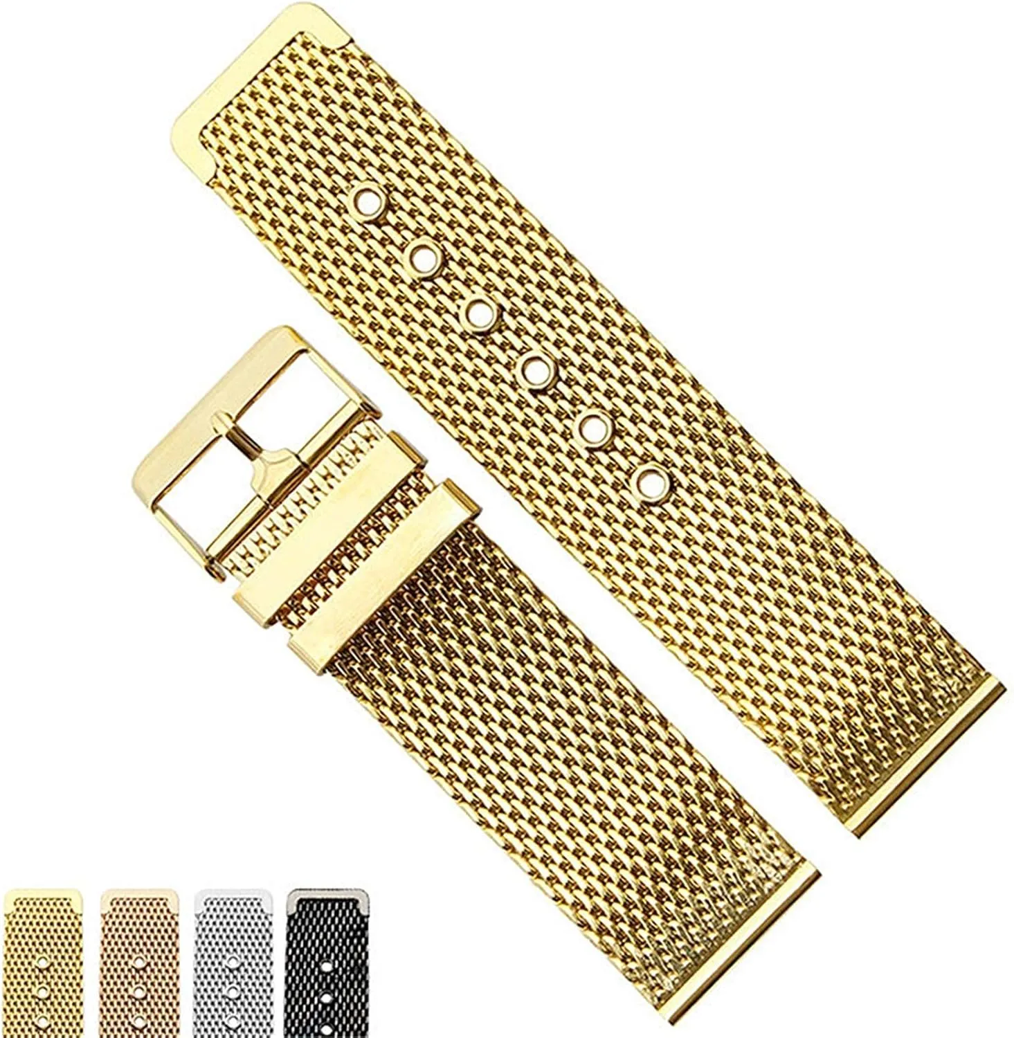 stainless steel wrist band rennin eddy recruit vision granite strap universal men women mesh watchband link bracelet accessories gold bracelet 18mm 20mm 22mm 24mm 