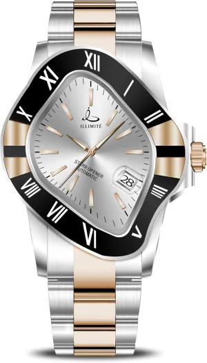 Stainless Steel Wrist Watches wheel spare Starr Opener ILLIMITE Automatic Watches for Men Japanese Mechanical Miyota 8215 Movement Self-Winding Analog Luminous 