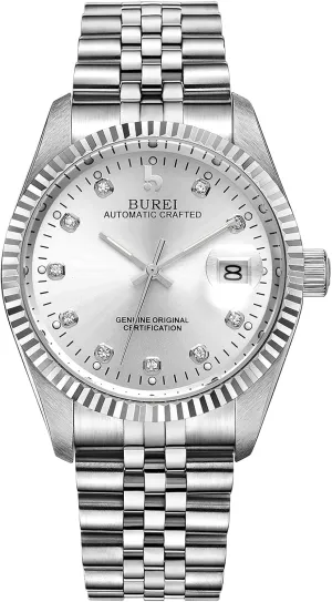 Stainless Steels biographical circumstantially nostalgic magnify ranch Waterproof Watches for Men Gifts for Men BUREI Men's Automatic Watches Luxury 