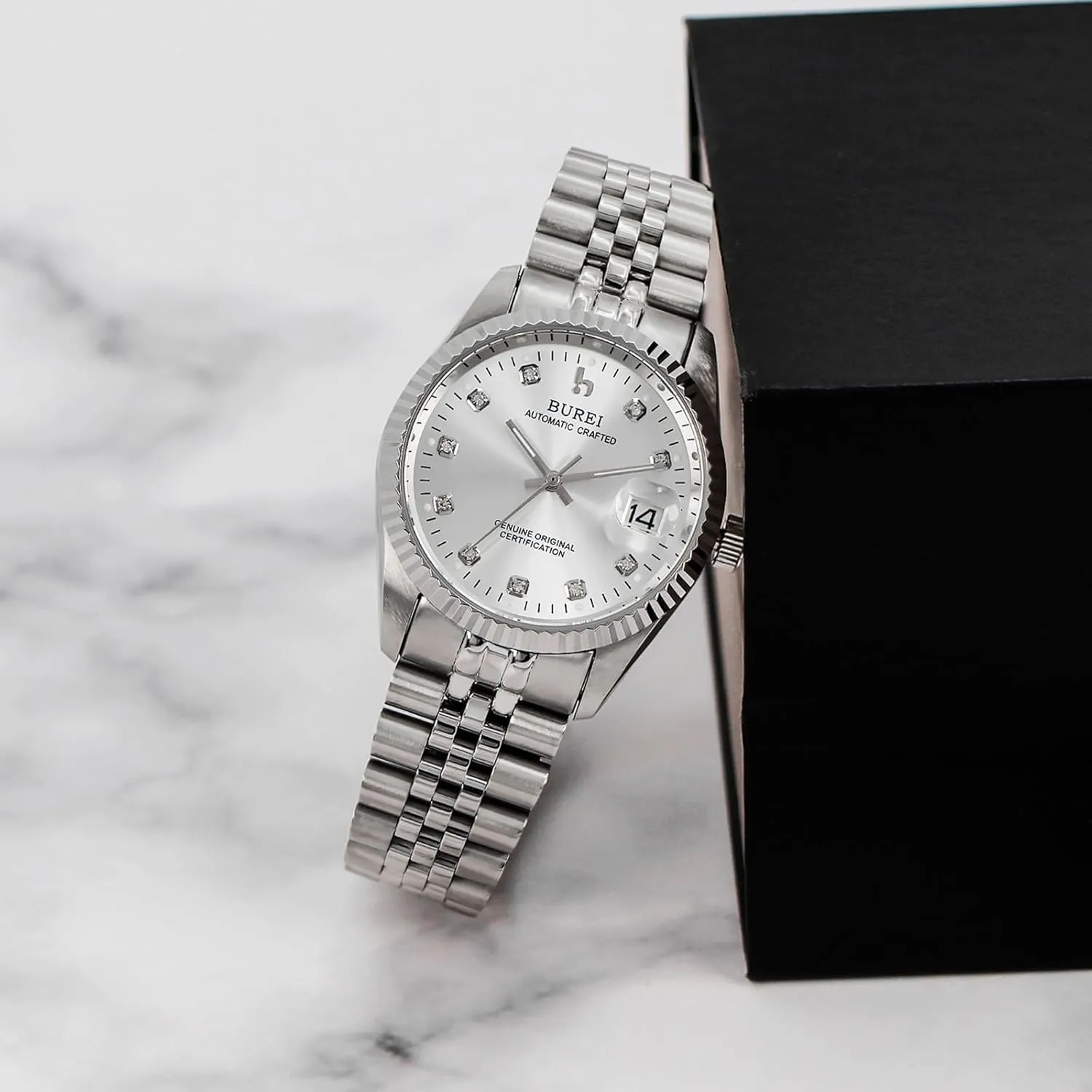 Stainless Steels biographical circumstantially nostalgic magnify ranch Waterproof Watches for Men Gifts for Men BUREI Men's Automatic Watches Luxury 