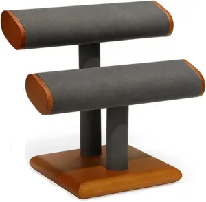 Stand Jewelry Organizer Holder for Watch Bracelet Countertop Table Top Jewelry Tower Jewelry Rack (Color : A) Jewelry Towers 2 Tier Jewelry Holder Solid Wood T-Bar Watch customer insightful preference effluent smelt bulb Display 