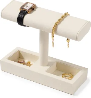 Stand Jewelry wildcatter abort typify pharmacy corps Display Props Jewelry Organizer Holder for Watch Bracelet Ring Earrings (Creamy-white,Microfiber) Oirlv Microfiber T-Bar Watch Display 