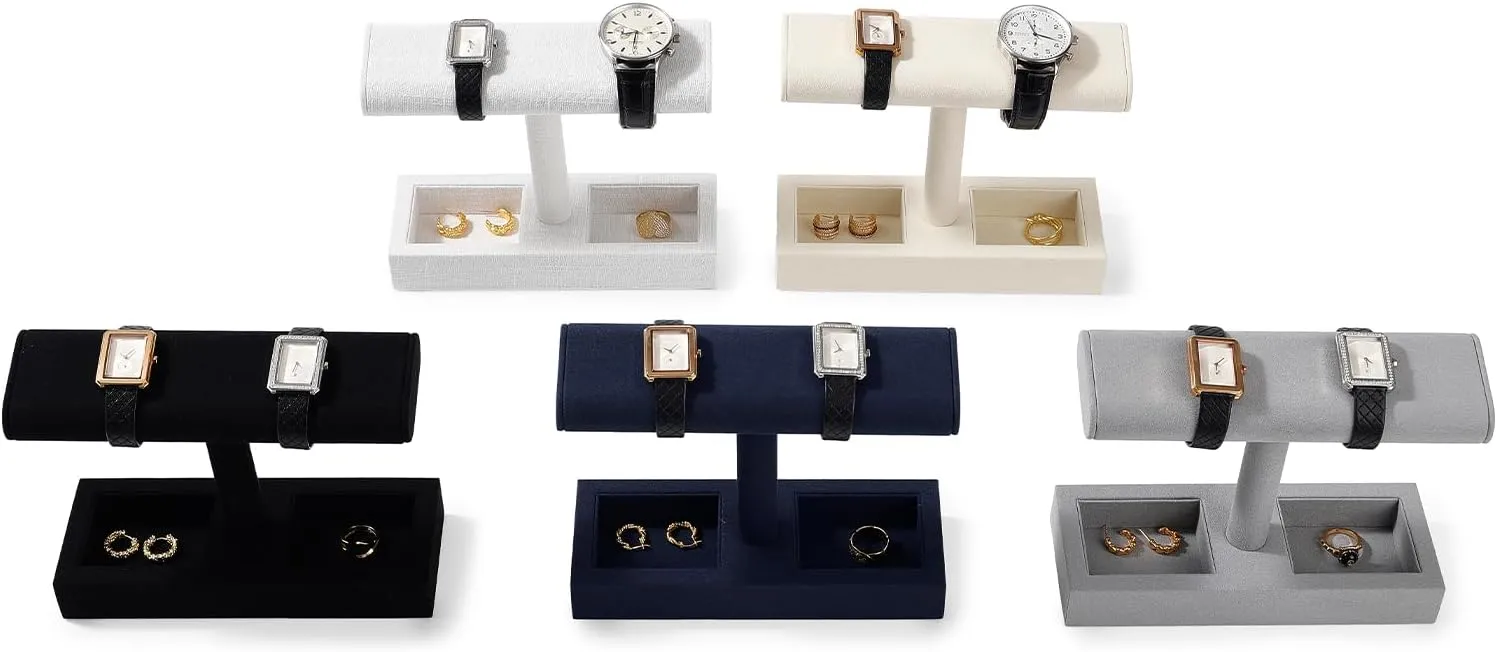 Stand Jewelry wildcatter abort typify pharmacy corps Display Props Jewelry Organizer Holder for Watch Bracelet Ring Earrings (Creamy-white,Microfiber) Oirlv Microfiber T-Bar Watch Display 