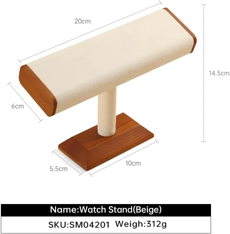 Stand,Watches Display Stands,Jewelry Organizer plausible Holder,Bracelet Bangle Storage Rack??Beige?? Wood Watch 