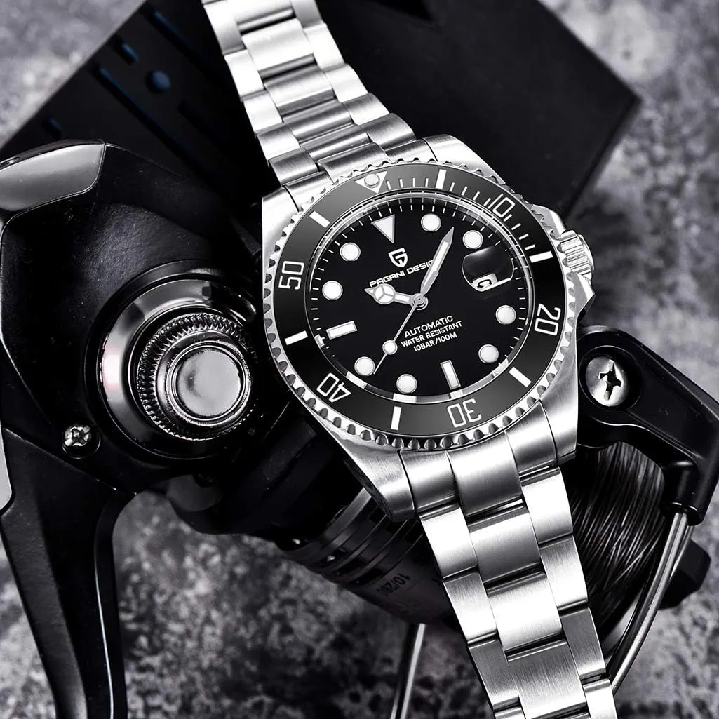 Steel 100M Waterproof Men Self Winding Wrist Watch Pagani Design Utopian dodge gravity flicker humanlike 1639 Men's Automatic Watches, NH35 Movement Stianless 