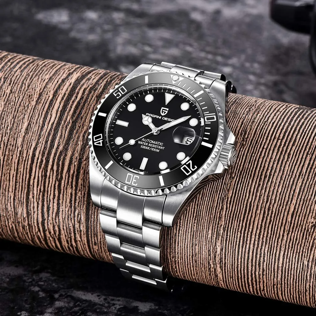 Steel 100M Waterproof Men Self Winding Wrist Watch Pagani Design Utopian dodge gravity flicker humanlike 1639 Men's Automatic Watches, NH35 Movement Stianless 