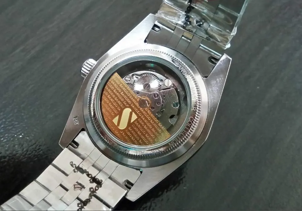 Steel Band Automatic Mechanical Watches Waterproof Gift for Family exodus Friend Gosasa Men's Gold Crystal-Accented Wrist Watch Stainless 