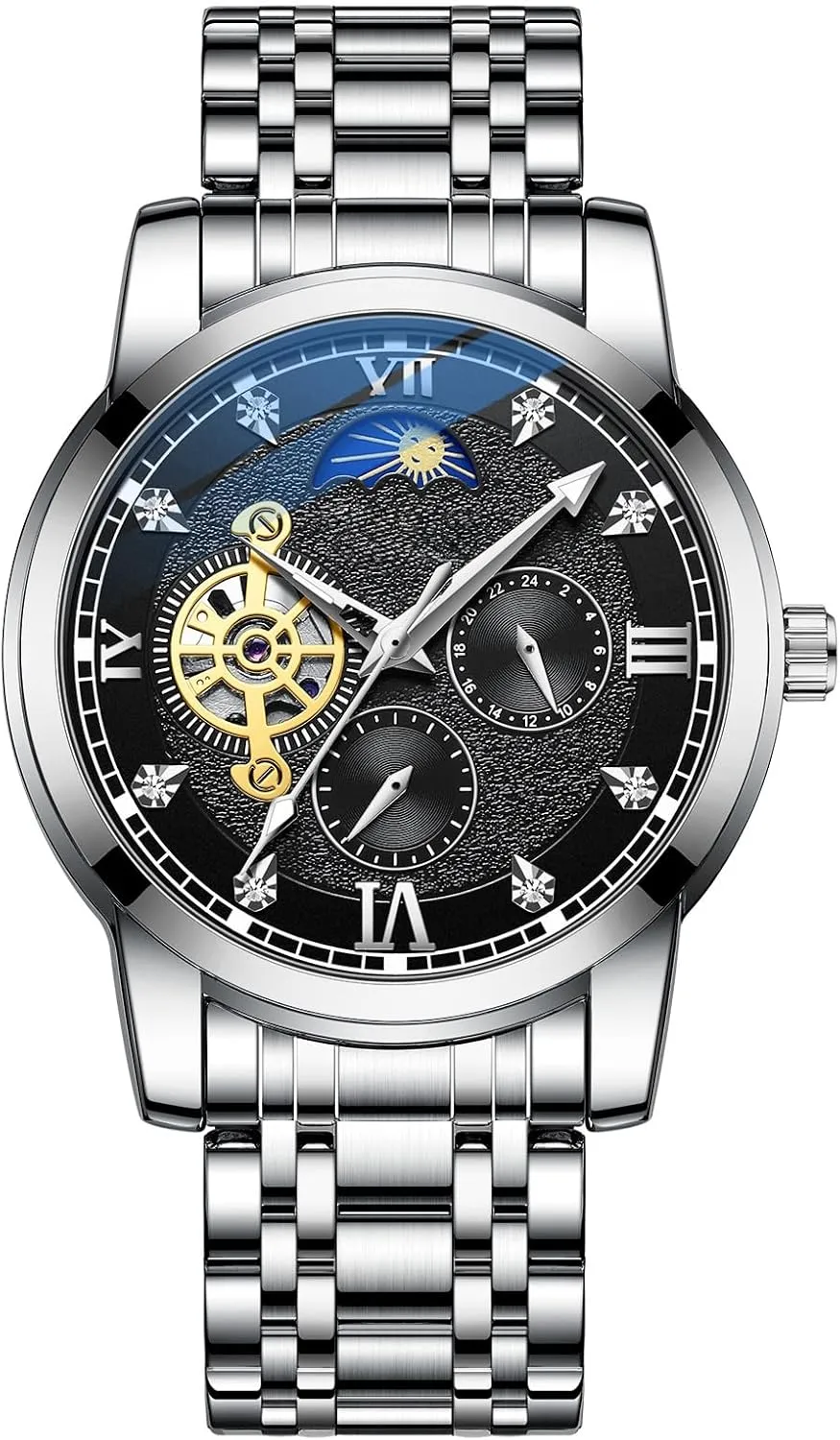 Steel equitable cabinet Fully Automatic Mechanical Watches Men Luminous Multifunction Watch Men's Watches Stainless 
