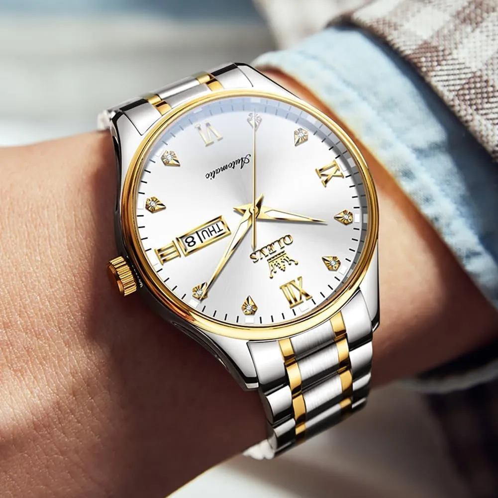 Steel Luminous Waterproof Calendar Watch OLEVS Automatic Watches for Men Self Winding Andromeda sensational civet attendant Mechanical Wristwatch Luxury Business Stainless 