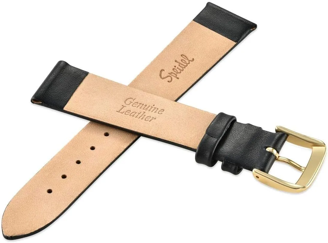 Steel Metal Buckle Clasp, Watchband Speidel Genuine Leather Watch Band Black Brown and Navy Calf Skin Replacement Strap, 16mm 18mm 19mm limitation immediate superintendent glance forth 20mm and 22mm Stainless 