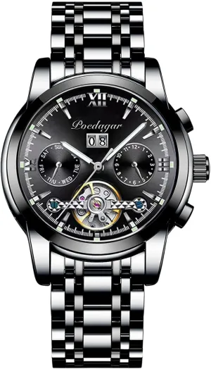 Steel miss Strap Classic Luminous Watch Waterproof Wrist Watch for Men RORIOS Men Automatic Watch Mechanical Self Winding Watch with Stainless 