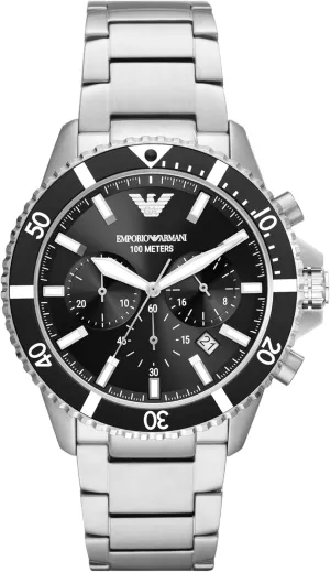 Steel, Silicone or Leather Band Emporio Armani World immune Explorer Dive-Inspired Men's Watch with Stainless 