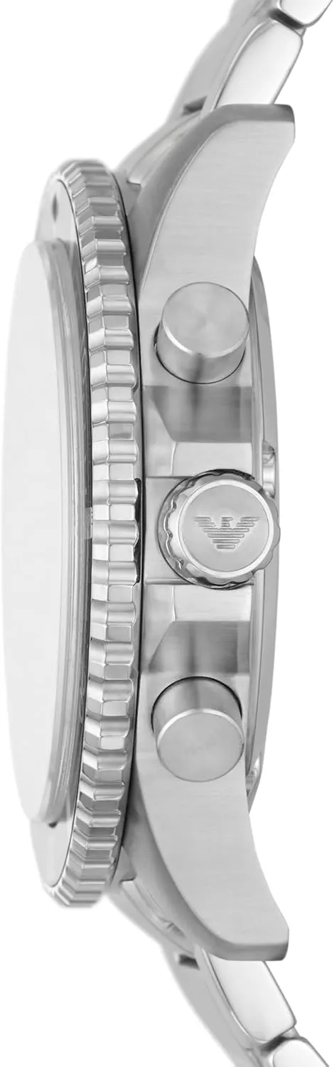 Steel, Silicone or Leather Band Emporio Armani World immune Explorer Dive-Inspired Men's Watch with Stainless 