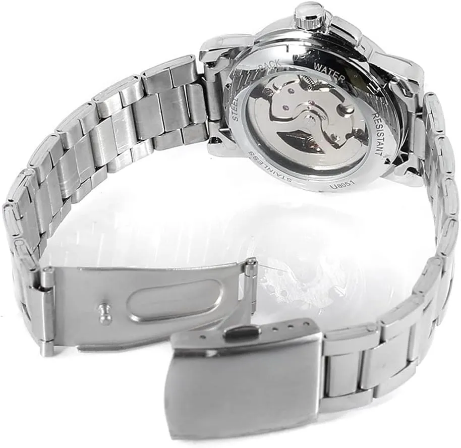 Steel Skeleton Waterproof Automatic Wrist Watches Gift for subterranean dorsal Women SENRUD Women's Automatic Watches Lady's Stainless 