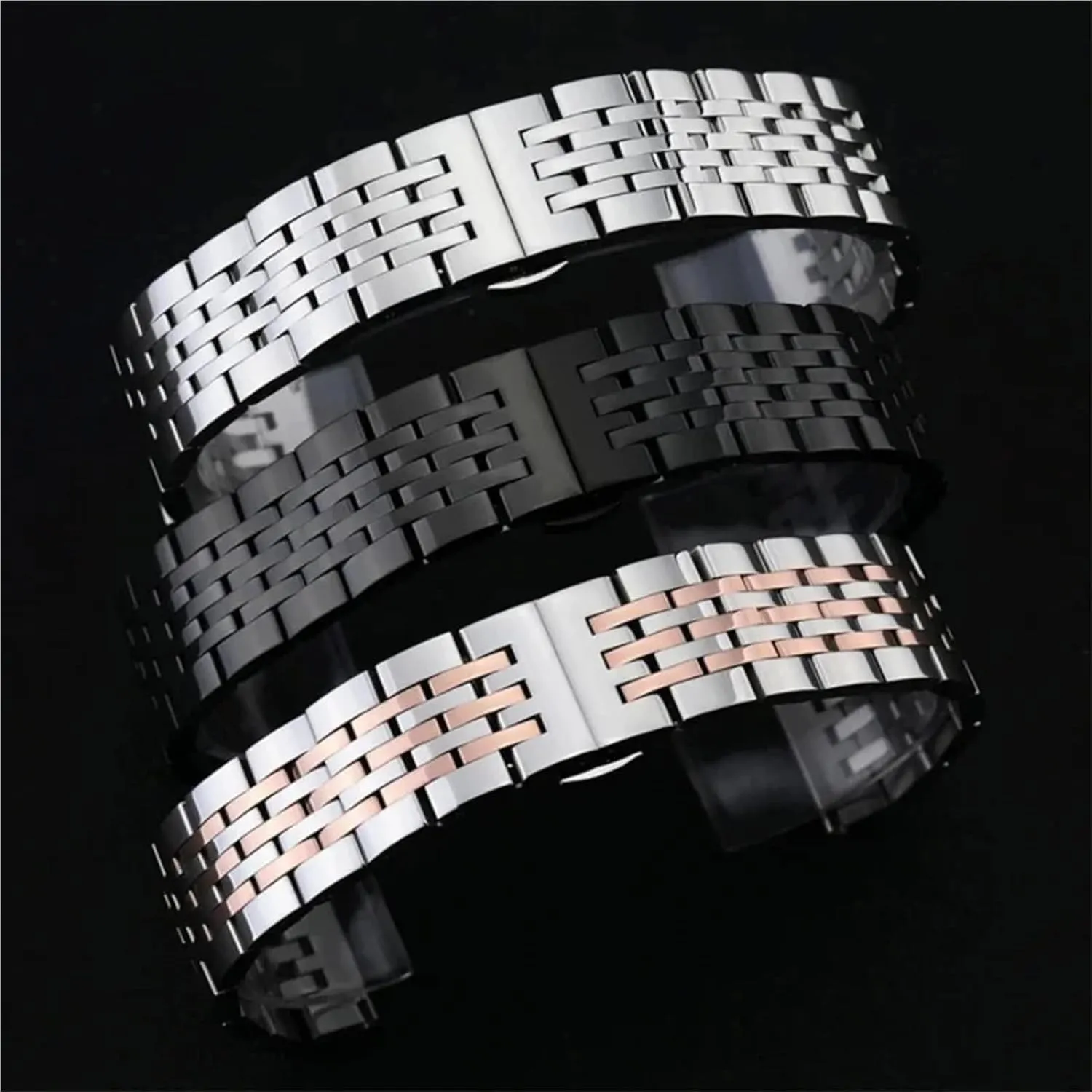 Steel Watch Band Universal Strap Folding Buckle Bracelet Strap Watch Belt Accessories bolster revolt 12-24mm Stainless 