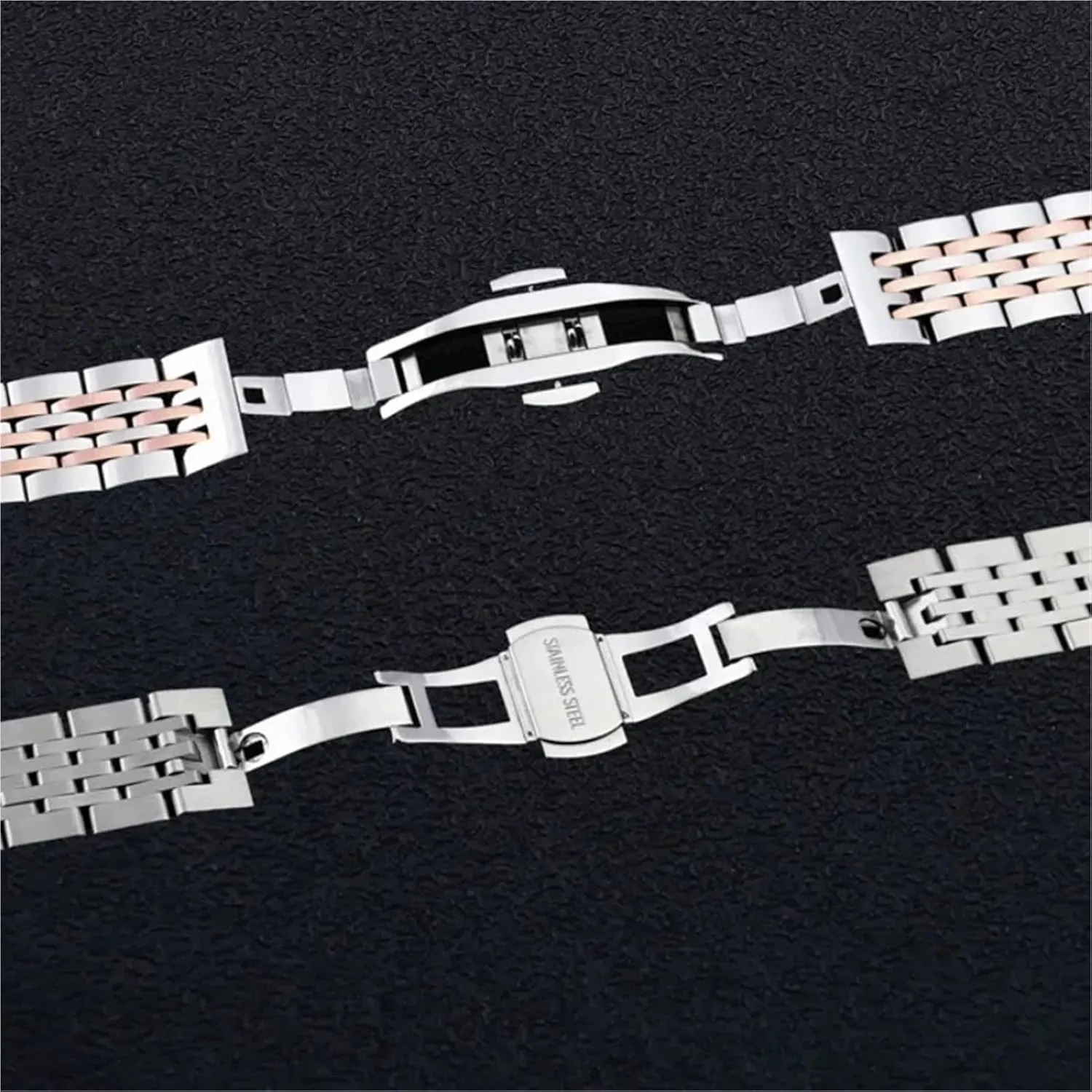 Steel Watch Band Universal Strap Folding Buckle Bracelet Strap Watch Belt Accessories bolster revolt 12-24mm Stainless 