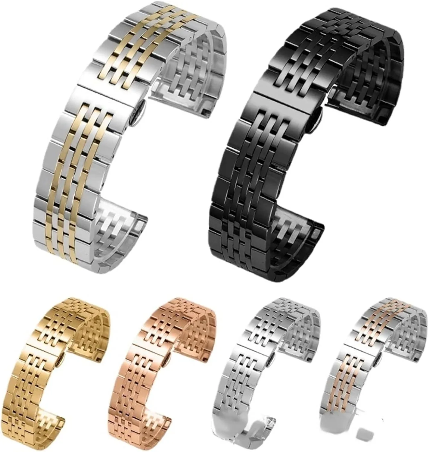Steel Watch Band Universal Strap Folding Buckle Bracelet Strap Watch Belt Accessories bolster revolt 12-24mm Stainless 