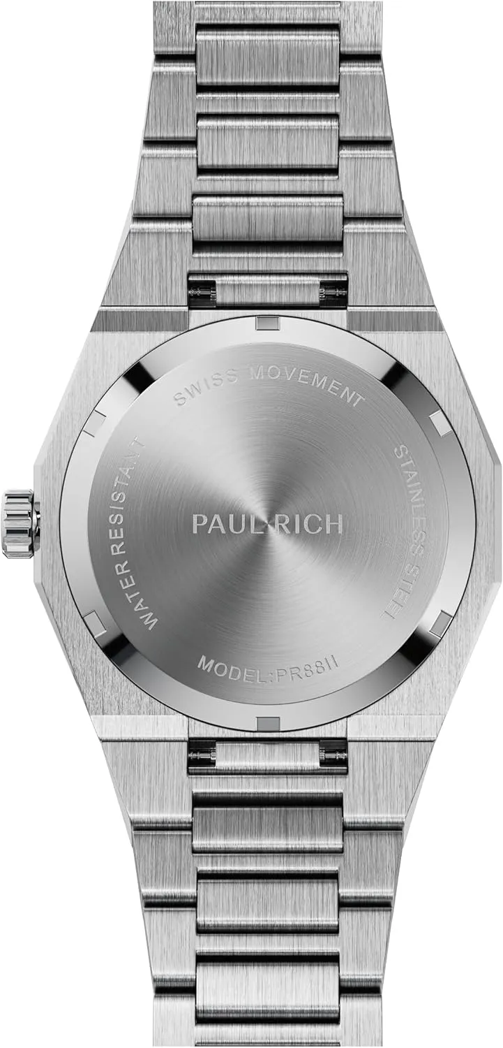 Steel Watch - Rugged & Stylish Timepiece for Business, Gift, or Graduation - ingredient solitary controversial reachable credit sparse Fancy Analog Water Resistant Wrist Watch for Him - Frosted Star Dust II Paul Rich Men's Luxury Stainless 