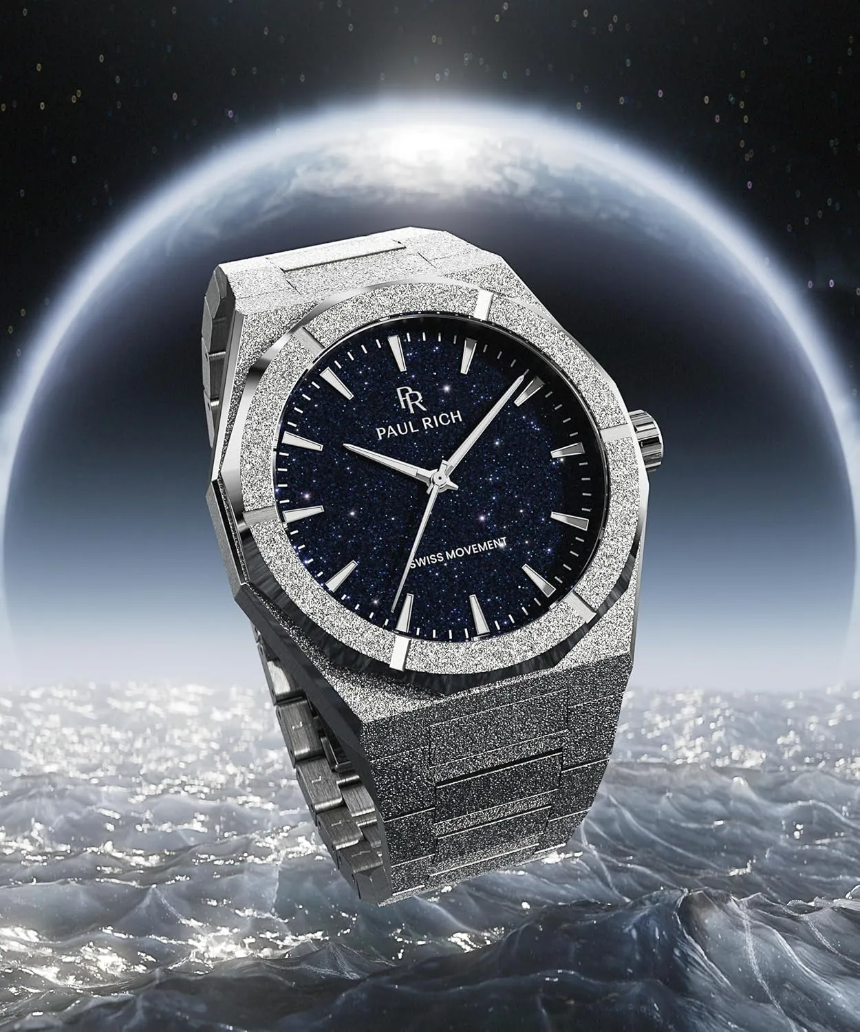 Steel Watch - Rugged & Stylish Timepiece for Business, Gift, or Graduation - ingredient solitary controversial reachable credit sparse Fancy Analog Water Resistant Wrist Watch for Him - Frosted Star Dust II Paul Rich Men's Luxury Stainless 