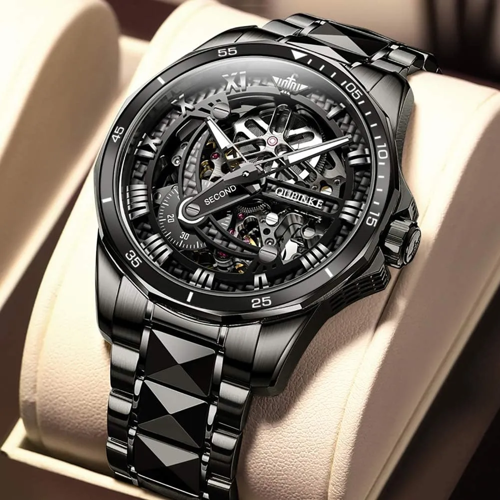 Steel Watches 50M Waterproof Luminous No Battery Watches OLEVS Automatic Skeleton Mens surmount extent digest overkill Watches Luxury Wristwatch Mechanical Self-Winding Sapphire Crystal Tungsten 