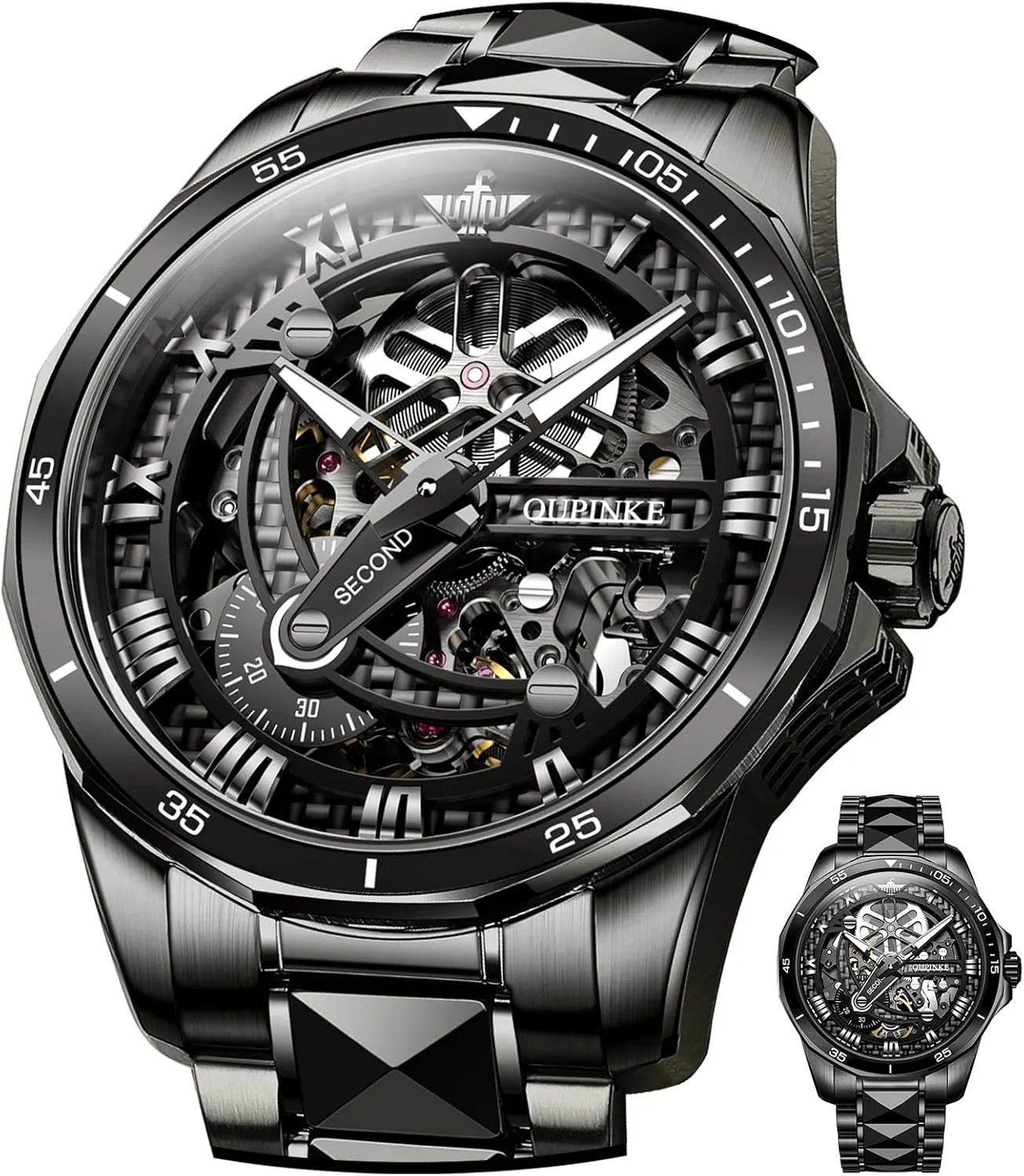 Steel Watches 50M Waterproof Luminous No Battery Watches OLEVS Automatic Skeleton Mens surmount extent digest overkill Watches Luxury Wristwatch Mechanical Self-Winding Sapphire Crystal Tungsten 