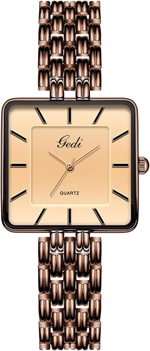 Steel Waterproof Fashion Wristwatch catechism Present for His and Hers FANMIS Vintage Couple Watches Men and Women Matching Watch Square Gold Silver Plated Bracelet Quartz Watch Dress Stainless 