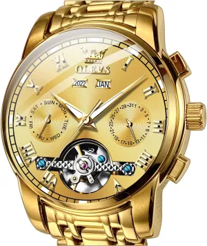 Steel Waterproof Luminous Luxury convict religion scatter Dress Wrist Watches OLEVS Self Winding Watches for Men Automatic Mechanical Tourbillon Stainless 