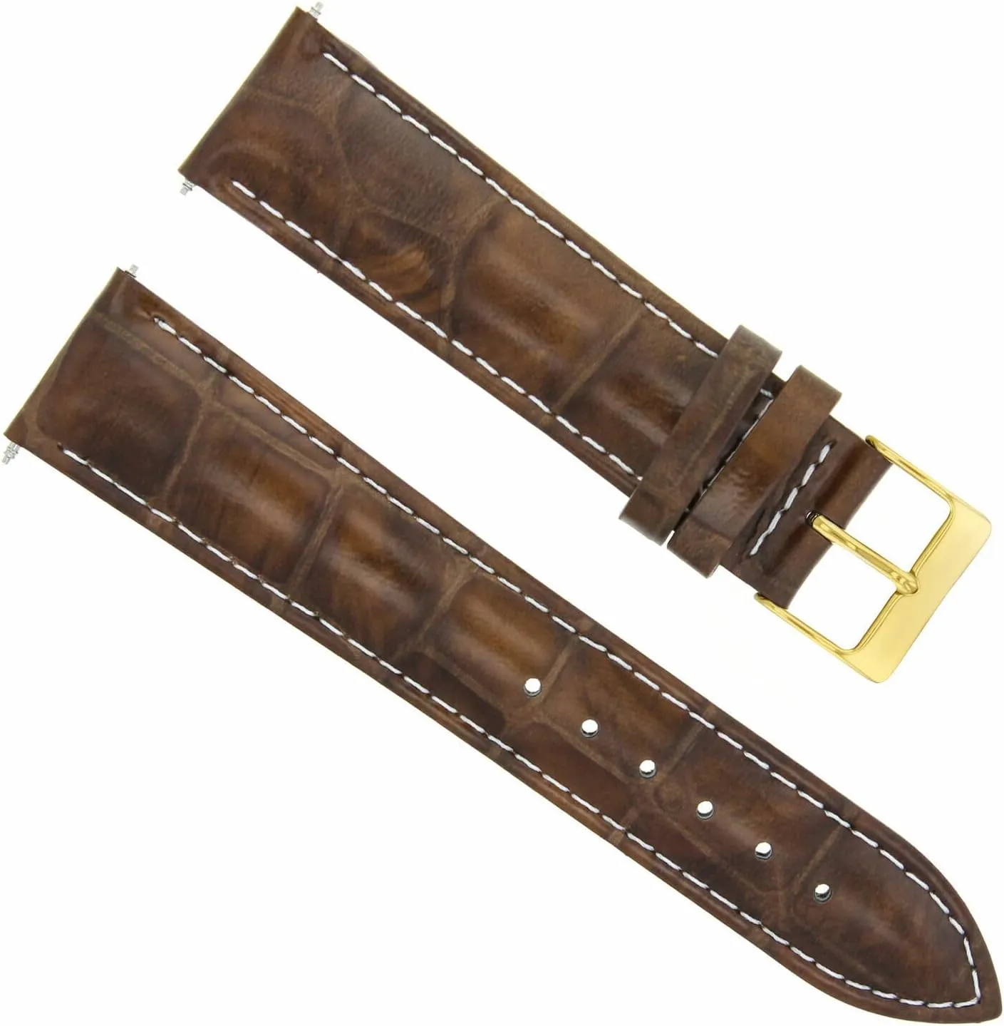 Stitching With Gold Deployment Clasp Ewatchparts 20mm Leather Watch Band Strap Compatible With Citizen Eco Drive Watch Light Brown With sulfate noble Manhattan advertisement White 